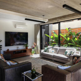 sala, estar, living, ambientes integrados, concreto aparente, clean