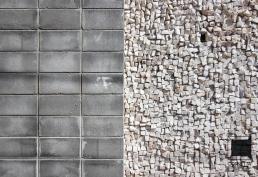 parede, alvenaria, blocos aparentes, concreto aparente, mosaico, pedra, portuguesa