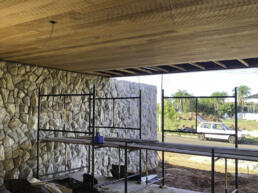 casa terrea moderna, madeira, pedra, concreto, vidro