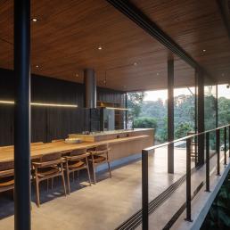 cornetta arquitetura, projeto, casa, campo, madeira, concreto aparente, natureza, mata, floresta, bosque