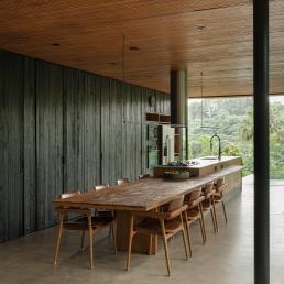 cornetta arquitetura, projeto, casa, campo, madeira, concreto aparente, natureza, mata, floresta, bosque