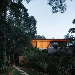 cornetta arquitetura, projeto, casa, campo, madeira, concreto aparente, natureza, mata, floresta, bosque
