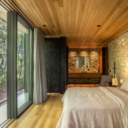 casa, campo, suite, master, piso de madeira, teto de madeira, mata, bosque
