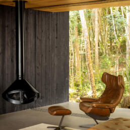 projeto, casa, moderna, minimalista, elegante, estrutura metalica, concreto, madeira, lareira