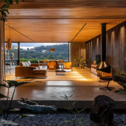 projeto, casa, moderna, minimalista, elegante, estrutura metalica, concreto, madeira