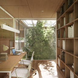 projeto, arquitetura, casa, suspensa, estrutura metalica, biblioteca, escritorio, home office