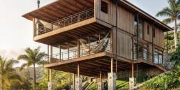 casa em itacare, cornetta arquitetura, woodframe, madeira laminada colada, mlc