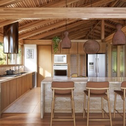 pedro, cornetta arquitetura, casas, madeira laminada colada, cozinha integrada aberta, bancadas bege bahia