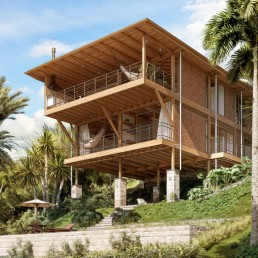 pedro, cornetta arquitetura, casas, madeira laminada colada, fachada, itacaré, bahia